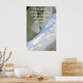 Poster Aile d'avion Un kilomètre de route vous emmènera u (Cuisine)