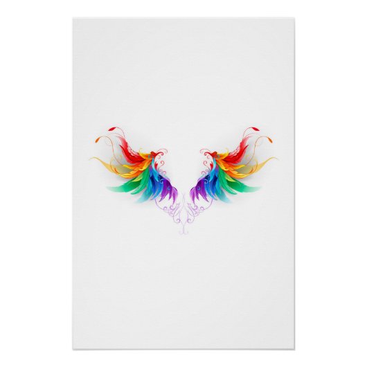 Poster Ailes arc-en-ciel douces (Devant)