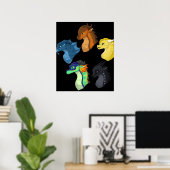 Poster Ailes Chibi de dragon feu classique (Bureau à domicile)