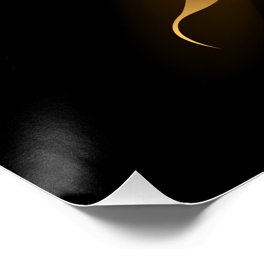 Poster Ailes d'Ange d'or sur arrière - plan noir (Coin)