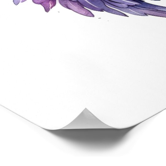 Poster Ailes d'aquarelle violet (Coin)