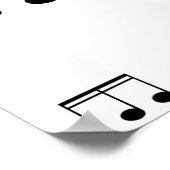 Poster Ailes de guitare électrique noir blanc imprimé (Coin)