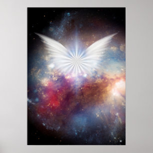 Poster Ailes de l'ange dans l'espace vif