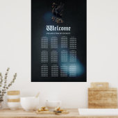 Poster Ailes de liberté le cygne noir sur le skateboard. (Cuisine)