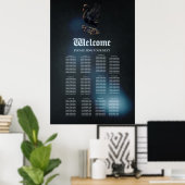 Poster Ailes de liberté le cygne noir sur le skateboard. (Bureau à domicile)