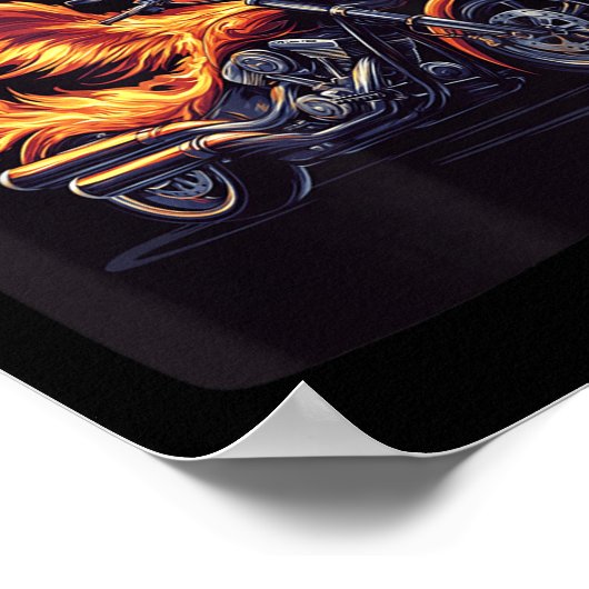 Poster Ailes De Moto En Flammes Pour Brûler Les Vélos Amo (Coin)