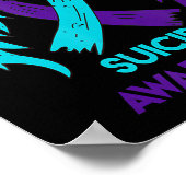 Poster Ailes De Sensibilisation Au Suicide Et Ruban Turqu (Coin)