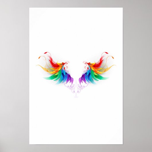 Poster Ailes fluffy arc-en-ciel (Devant)