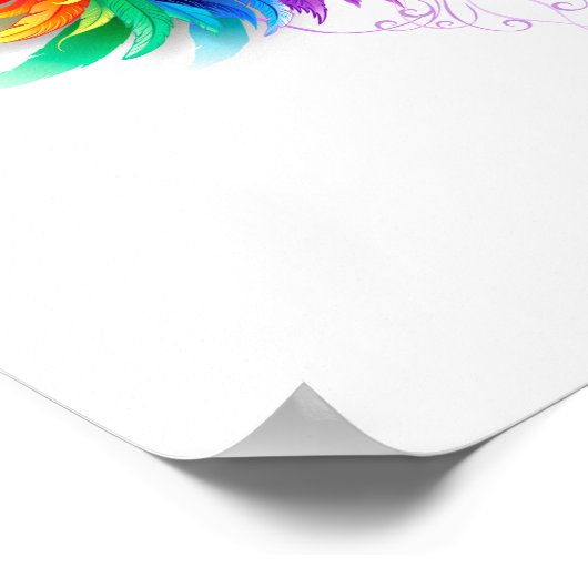 Poster Ailes fluffy arc-en-ciel (Coin)