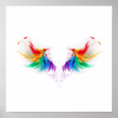Poster Ailes fluffy arc-en-ciel (Devant)