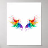 Poster Ailes fluffy arc-en-ciel (Devant)