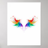 Poster Ailes fluffy arc-en-ciel (Devant)