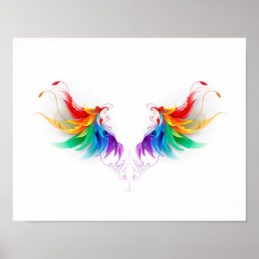 Poster Ailes fluffy arc-en-ciel (Devant)