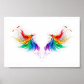 Poster Ailes fluffy arc-en-ciel (Devant)