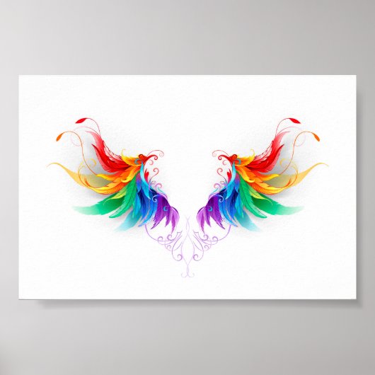 Poster Ailes fluffy arc-en-ciel (Devant)