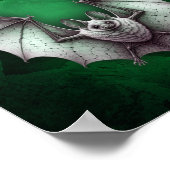 Poster Ailes grises de chauve-souris déployées dans une g (Coin)