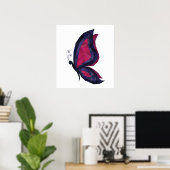 Poster Ailes papillon hitech modernes, rose bleu géométri (Bureau à domicile)