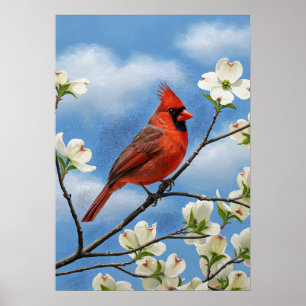 Poster Ailes rouges et pétales blancs