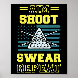 Poster Aim Shoot Sweat Répétition Billiards Pool Table Am