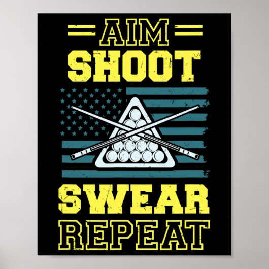 Poster Aim Shoot Sweat Répétition Billiards Pool Table Am (Devant)