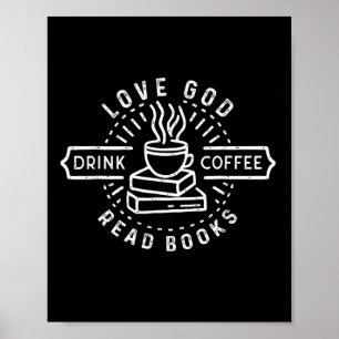 Poster Aime Dieu Bois du Café Lis des Livres Amoureux Vin