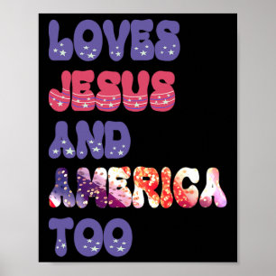 Poster Aime Jésus Et L'Amérique Trop Super Indépendance D
