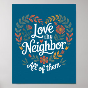 Poster Aime ton voisin Illustration de tous