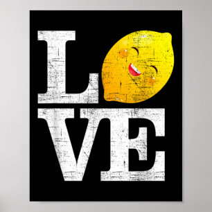 Poster Aimer Joyeux citron frais Citron d'été Lemonade