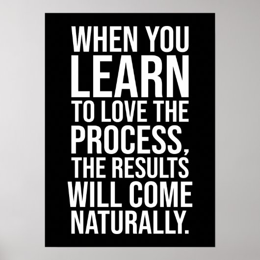 Poster Aimer Le Processus - Succès Hustle Gym Motivationn (Devant)
