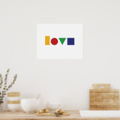 Poster Aimer l'impression ou l'affiche géométrique (Cuisine)