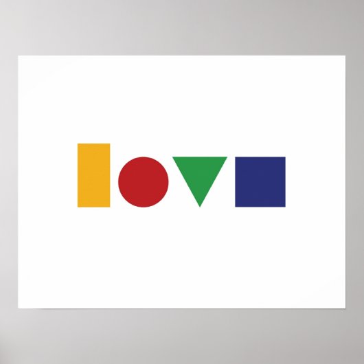 Poster Aimer l'impression ou l'affiche géométrique (Devant)