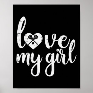 Poster Aimer Ma Fille Lacrosse Lecteur Lâcher Maman Papa