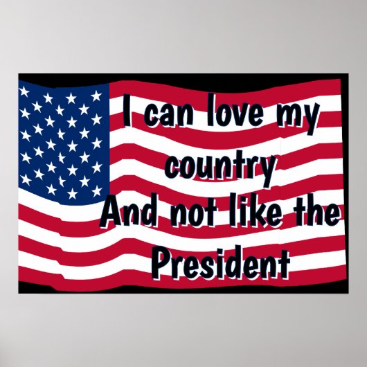Poster Aimer son pays, pas le président (Devant)