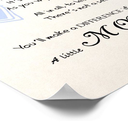 Poster "Aimer un peu plus" Poème Inspirationnel Moyen (Coin)