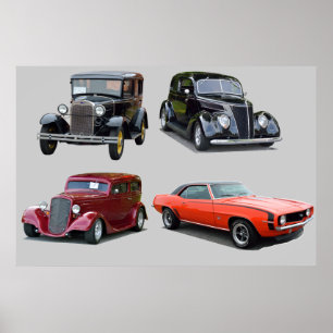 Poster Aimez Ces Vielles Voitures Classiques