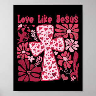 Poster Aimez comme Jésus Noir Boho Moderne Religieux Dieu