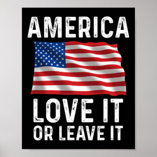 Poster Aimez-le ou quittez-le Drapeau américain patriotiq