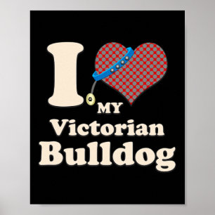 Poster Aimez mon propriétaire victorien Bulldog Heart Chi