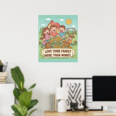 Poster Aimez votre famille plus que de l'argent (Bureau à domicile)