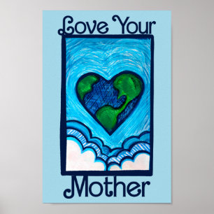 Poster Aimez votre mère jour des terres nature amoureux c