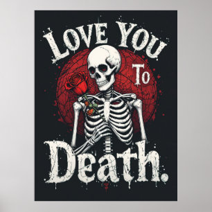 Poster Aimez-vous à la mort Squelette gothique Art