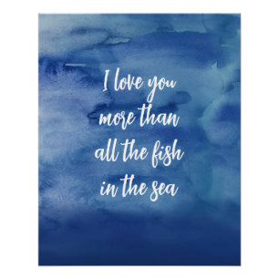 Poster Aimez-vous Plus Abstrait Citation Texture Eau Bleu