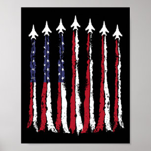 Poster Air Force Américain Drapeau Usa 4 Juillet Patrioti