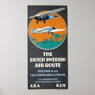Poster Air suédois néerlandais de publicité vintage