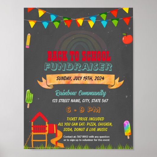 Poster Aire de jeu modifiable retour à la circulaire scol (Devant)