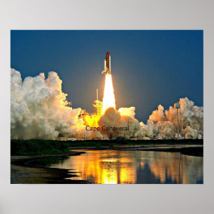 Poster Aire de lancement de Cap Canaveral étiquetée
