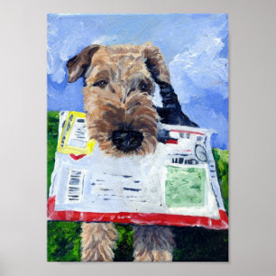Poster Airedale Airemail.