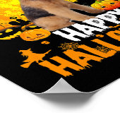 Poster Airedale Chien Joyeux Jour d'Halloween avec la Lun (Coin)