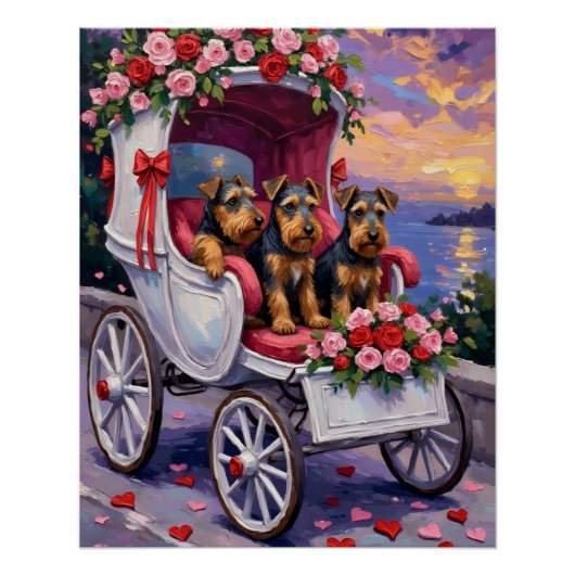 Poster Airedale Dog Valentine's Day  (Devant)