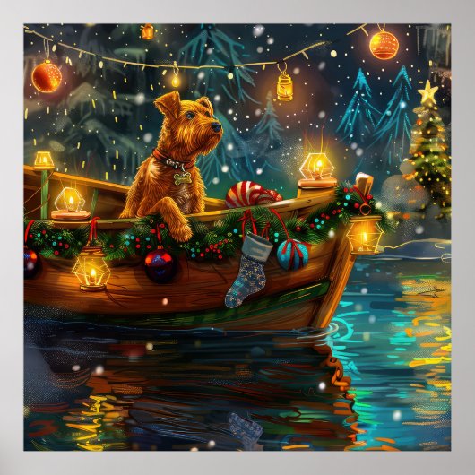 Poster Airedale Noël Festival Voyage (Devant)
